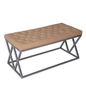 Банкетка Инсигния, экокожа Nitro Beige, каркас металл RAL серебро 1758900565