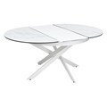 Стол Trento 120, белый мрамор глянцевый, керамика/ белый каркас 2011932338