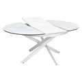 Стол Trento 120, белый мрамор глянцевый, керамика/ белый каркас 2011932338