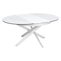 Стол Trento 120, белый мрамор глянцевый, керамика/ белый каркас 2011932338