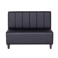 Диван линейный, кожзам черный, ножки бук 1808078128