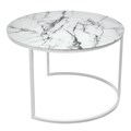 Набор кофейных столиков Tango белый мрамор с белыми ножками 1205042670