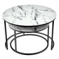 Набор кофейных столиков Tango белый мрамор с черными ножками 375659238